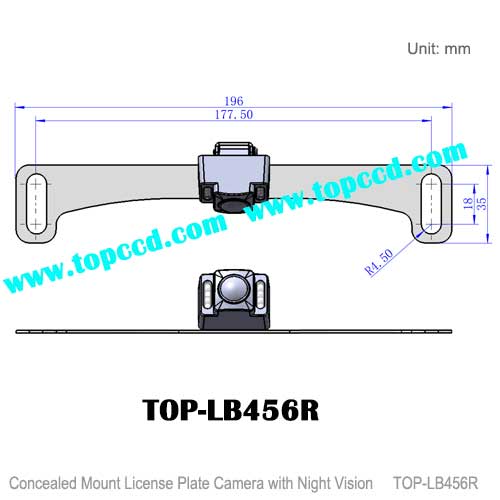 Universal License Plate Number IR Camera with Dual Mounting brackets Optional from Topccd TOPLB455