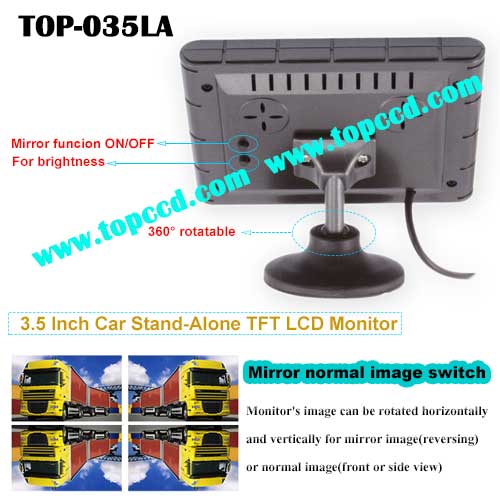 35 inch TFT LCD Standalone Reverse Car Monitor from Topccd TOP035LA