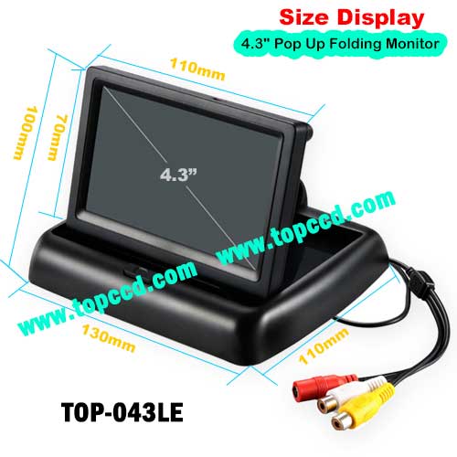 43 Inch Car rear view reversing Popup TFT LCD Monitor from Topccd TOP043LE