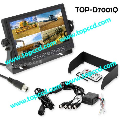 7 Inch Heavy duty vehicle CCTV Quad Monitor from Topccd TOPD7001Q