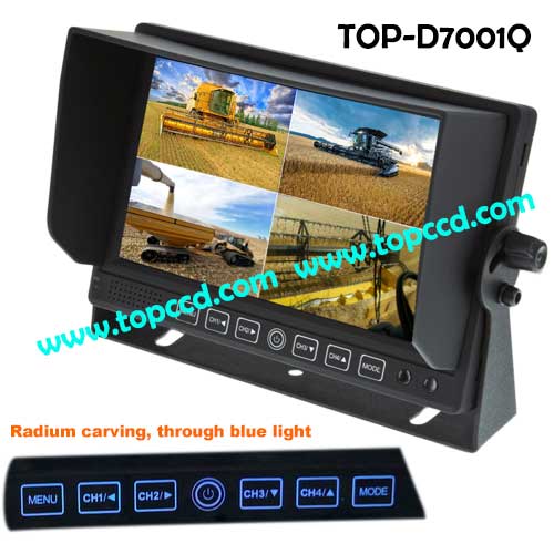 7 Inch Heavy duty vehicle CCTV Quad Monitor from Topccd TOPD7001Q