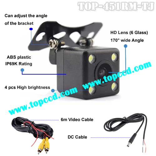 Car Assistance Trajectory Reversing Backup Camera from Topccd TOP451RMTJ