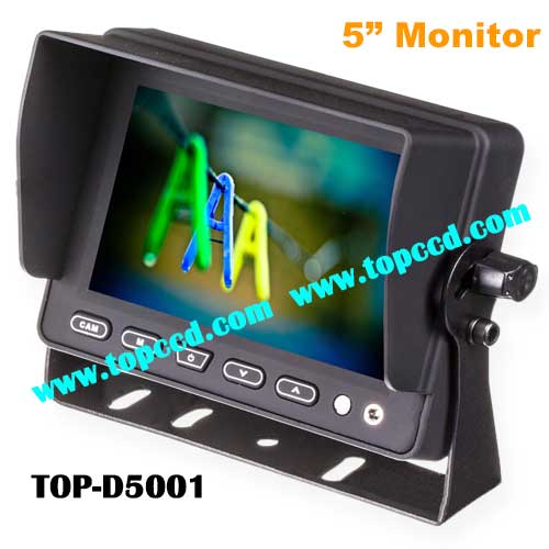 5 Inch vehicle digital Monitor with 3CH video input and 2CH audio input DC12V24V from Topccd TOPD5001