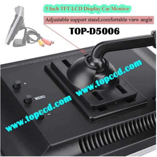 5 inch Dash Mount car Rear View LCD Monitor with 2CH video inputs from Topccd TOPD5006