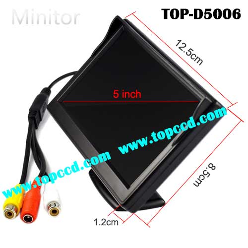 5 inch Dash Mount car Rear View LCD Monitor with 2CH video inputs from Topccd TOPD5006