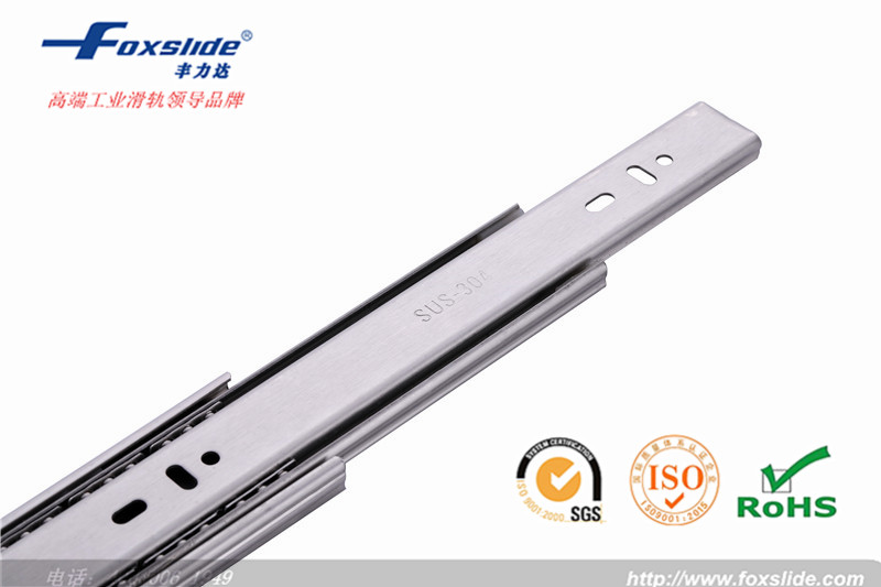 45mm ball bearing 3fold full extension stainless steel drawer slide