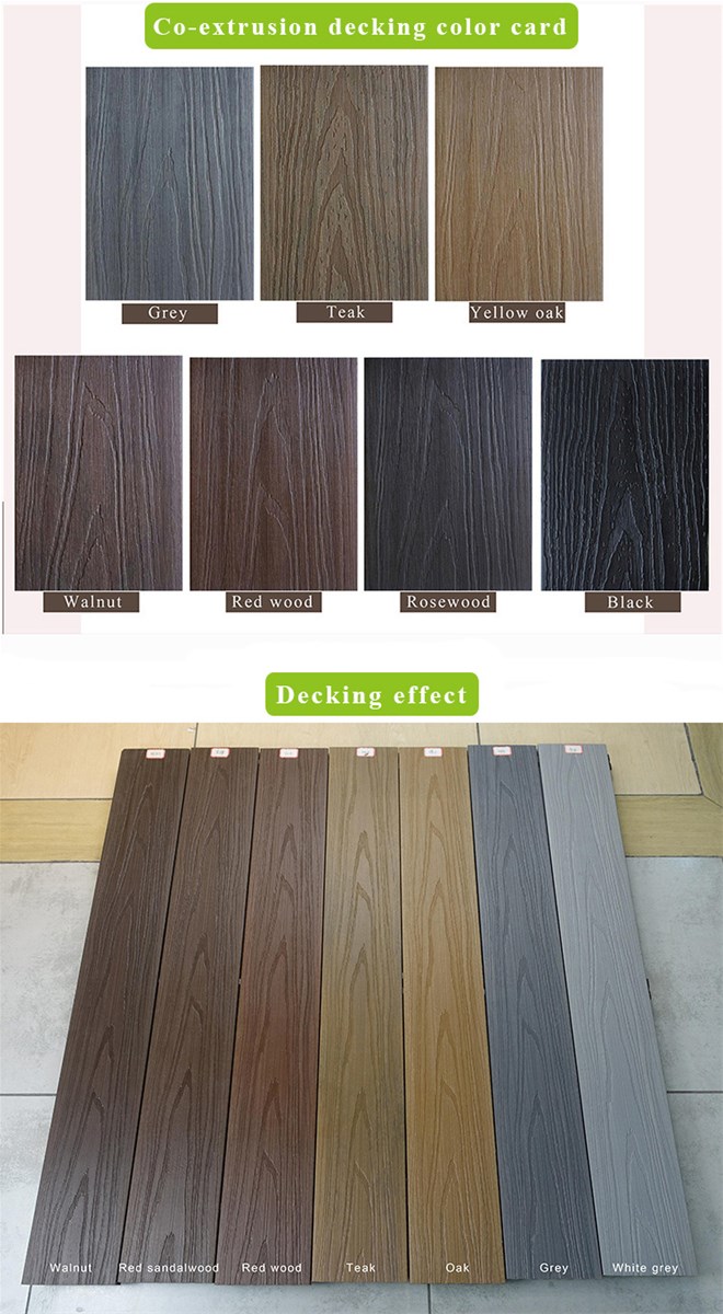 Wear resistant anti slip outdoor WPC co extrusion decking