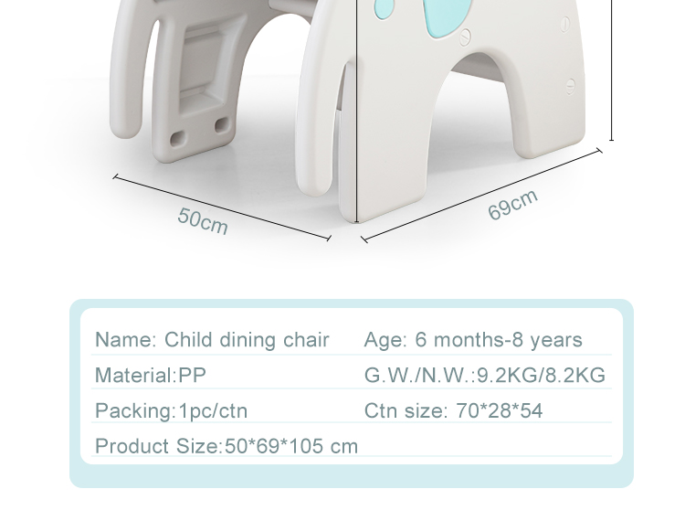 Multifunction 3 in 1 plastic dinner chair baby high chair