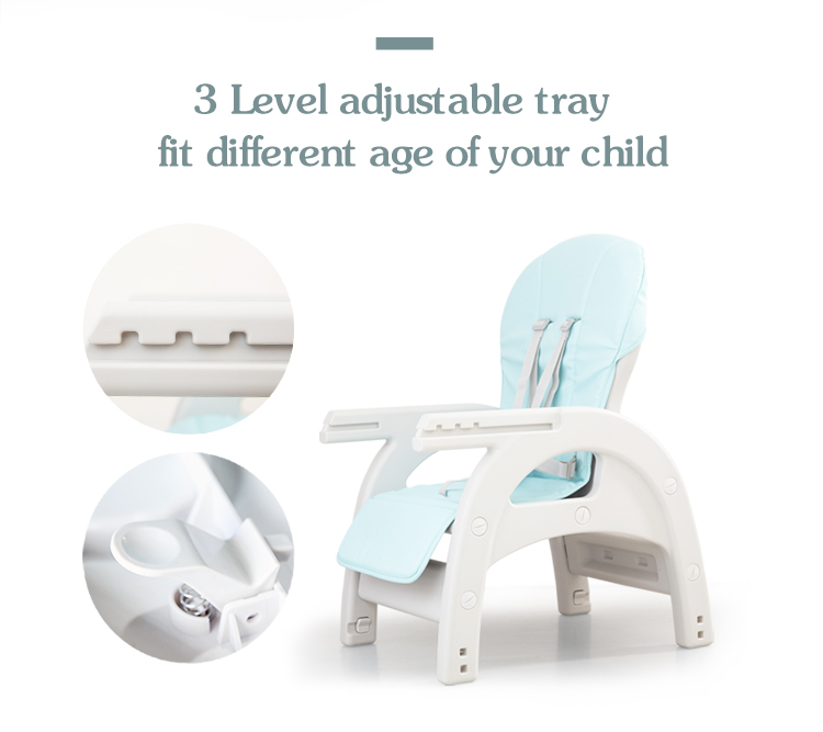 Multifunction 3 in 1 plastic dinner chair baby high chair