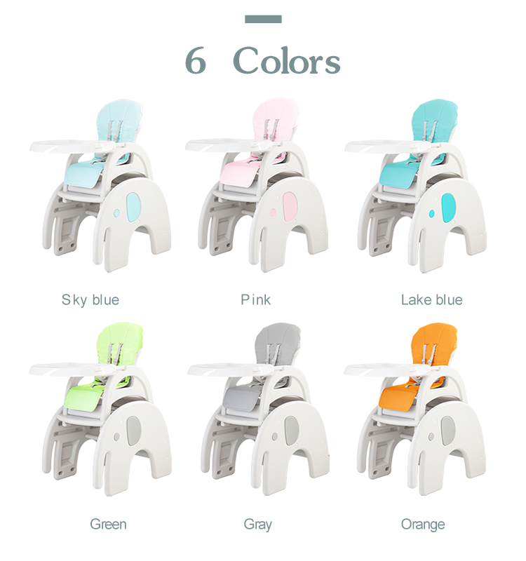 Multifunction 3 in 1 plastic dinner chair baby high chair