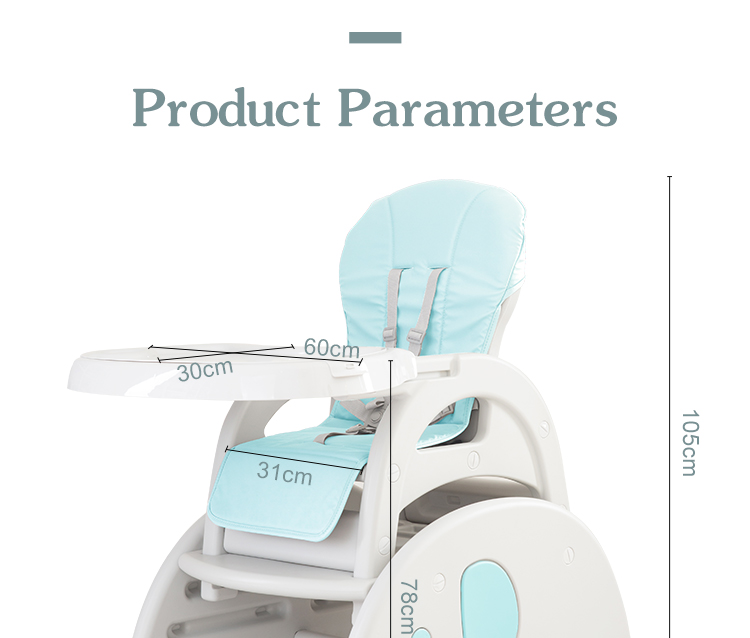Multifunction 3 in 1 plastic dinner chair baby high chair