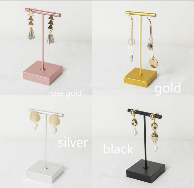 LilladisplayMetal T shaped earring display stand for retail display with two sizes 4 colors 2019 new design style 2019