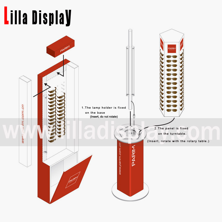 Lilladisplay Optical acrylic eyewear eyeglassessunglasses display revolving stand 20180206