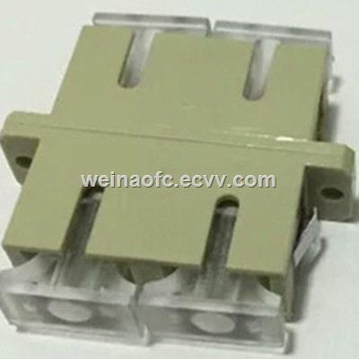 Fiber Optic Adapter SCSC Duplex beige with transparent dust cover