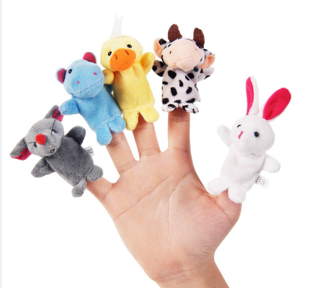 Funny plush animal kids finger puppet