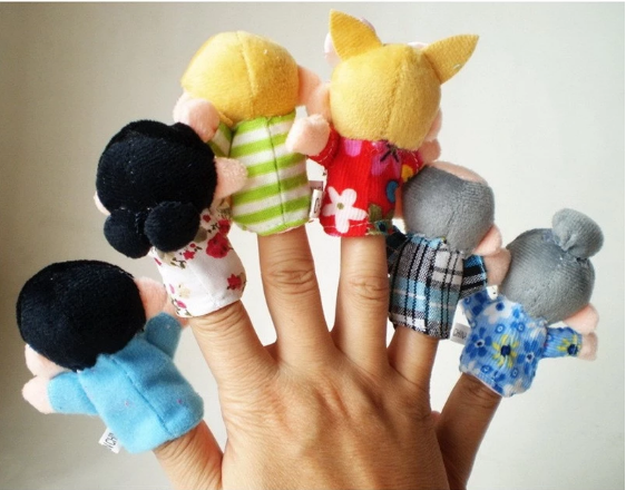 Funny plush animal kids finger puppet