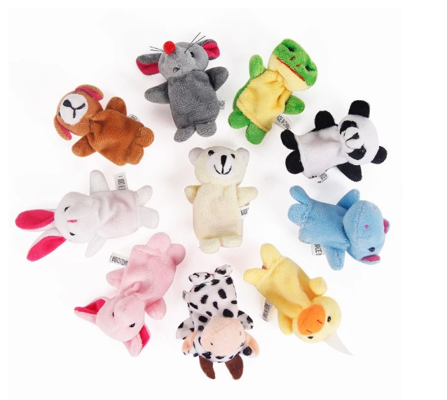 Funny plush animal kids finger puppet