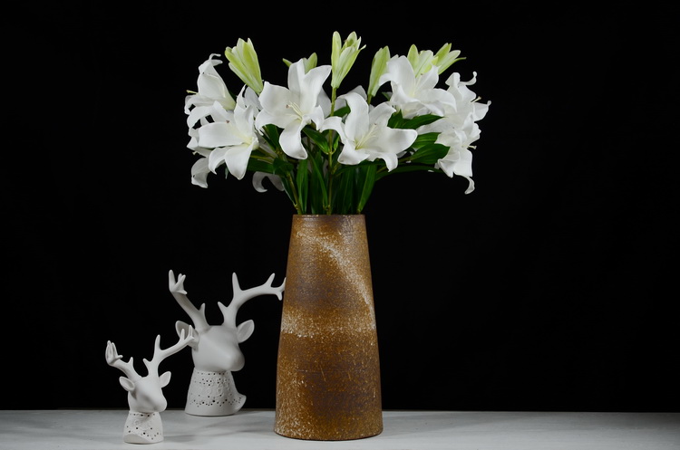 Real Touch White Pink Artificial Perfume Lily