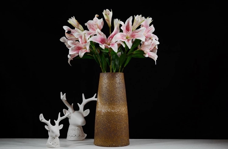 Real Touch White Pink Artificial Perfume Lily