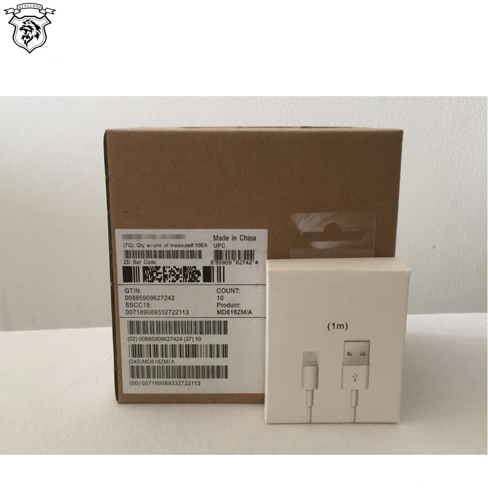 Wholesale Mobile Phone Cable Use Original 8 Pins USB Charger Cable Data Transmission for iPhone with Original Retail Box