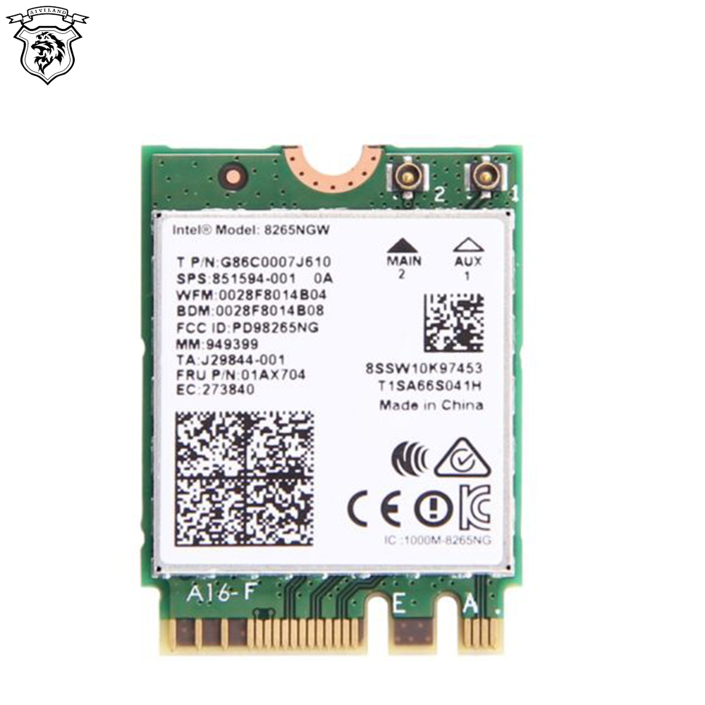 Wireless Dual Band 867Mbps For Intel AC 8265 NGFF Wifi Network Card 8265NGW 24G5Ghz 80211ac Bluetooth 42