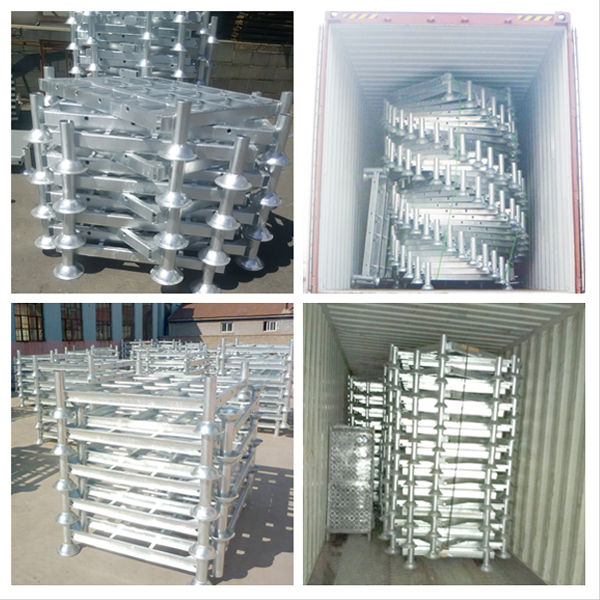 High quality adjustable vertical china stackable warehouse stacking steel folding metal fabric roll storage pallet racks