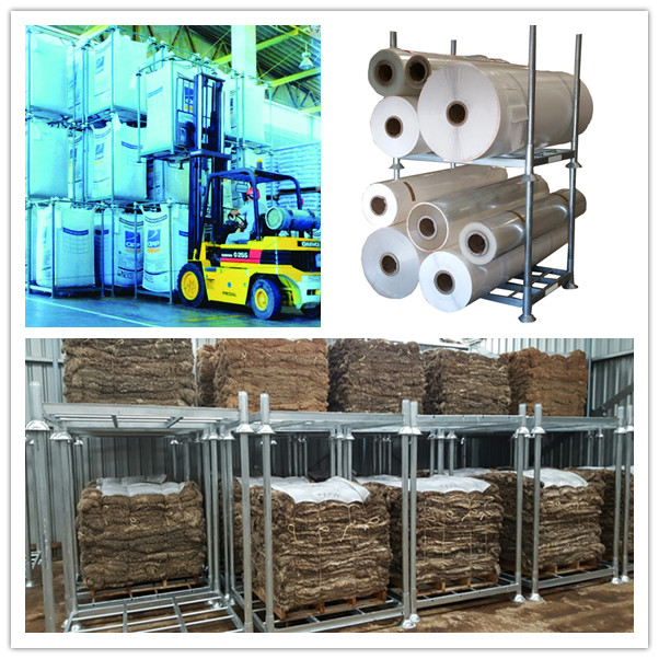 High quality adjustable vertical china stackable warehouse stacking steel folding metal fabric roll storage pallet racks