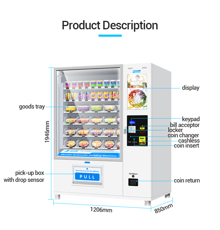 Zoomgu OEMODM salad vegetables hot food vending machine Zoomgu OEMODM salad vegetables hot food vending machine