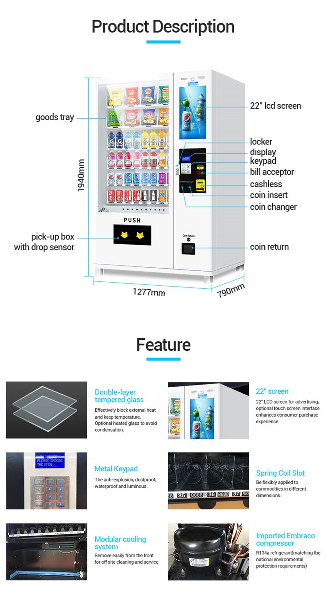 Zoomgu Touch Screen Canned Drinks Casheless Vending Machine