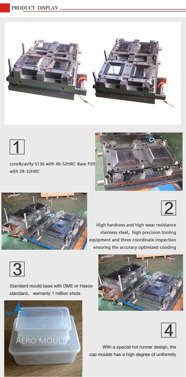 Disposable food square plastic container mould