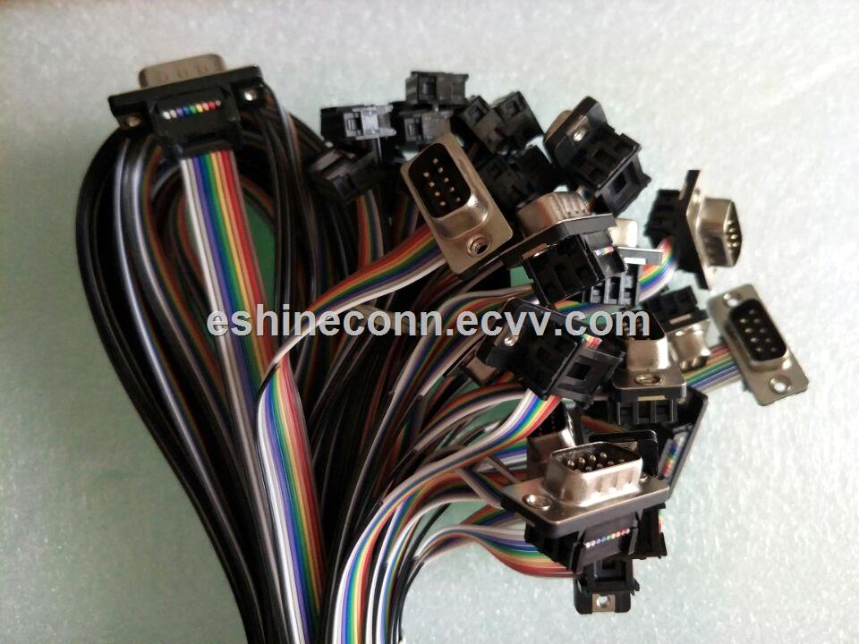 Equivalent Tyco TE 116585281 cable to DB9 ribbon cable to computer PCB