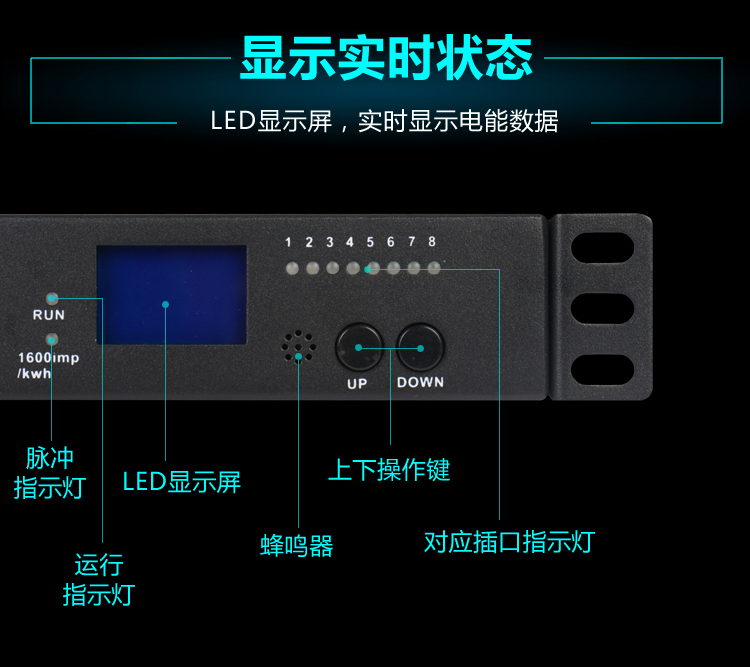 Intelligent PDU cabinets monitoring alarm patch panel remote switch sequence power socket 10 a universal hole 19 inches