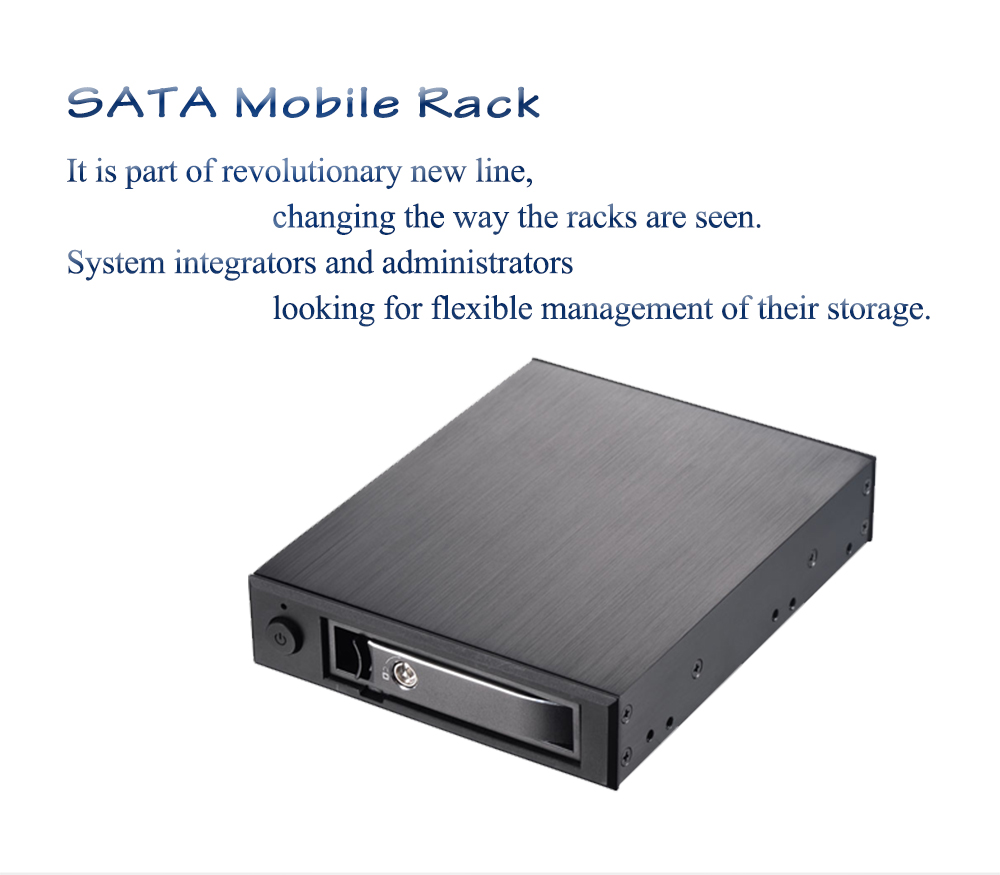 Unestech 25in SATA aluminum hot swap mobile rack for 25 enclosure with 715mm hardd rives