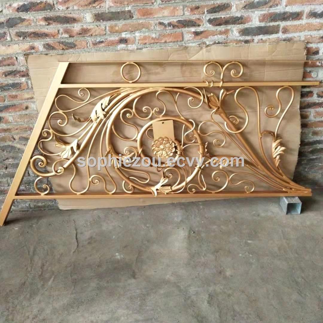 Golden Wrought Iron Staircase EBS358 Metal Wrought Iron Stair Interior Steel Staircasewrought iron railingiron rail