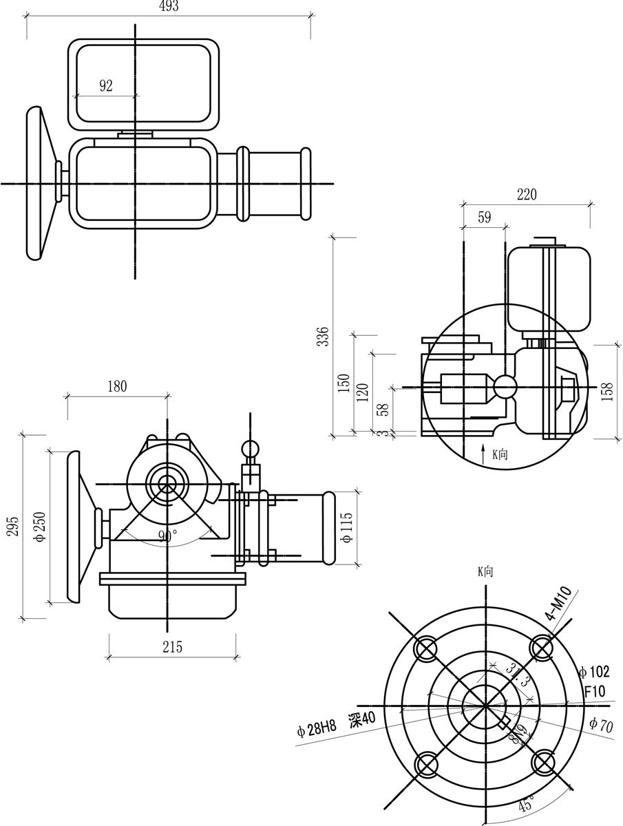 SD Series Partturn Electric part turn motorized actuator
