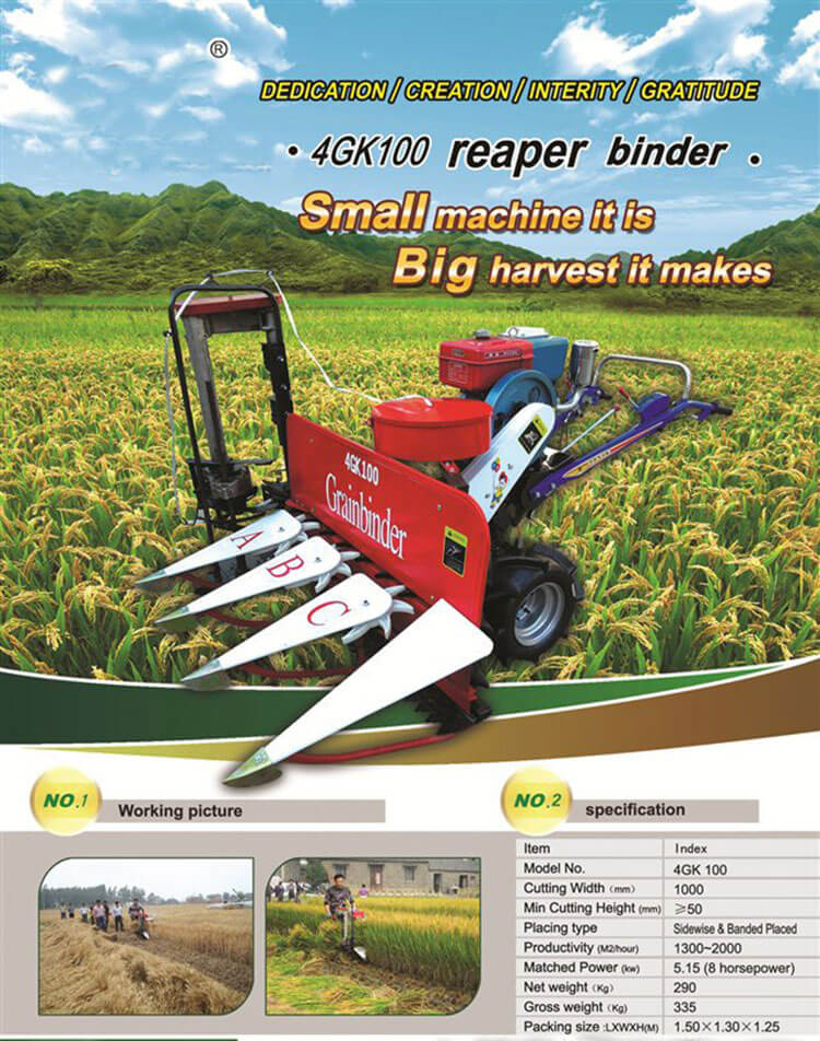 Best Rice Reaper Binder Machine