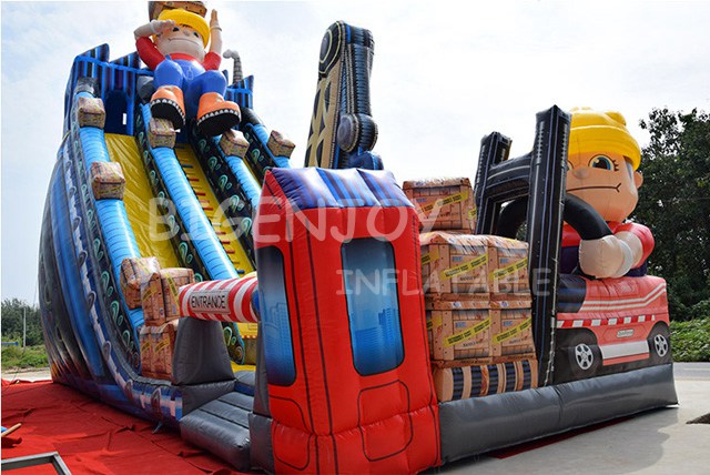 Giant Builder Crane Hoist Inflatable Slide