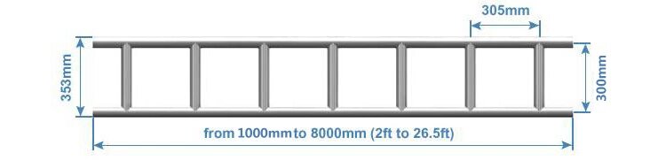 Q235 1524mm Galvanized Cuplock Scaffolding Round Pipe Ladders