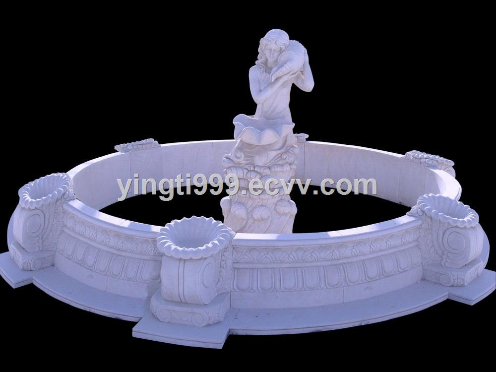 White marble sculpture fountain garden water feature for decoration