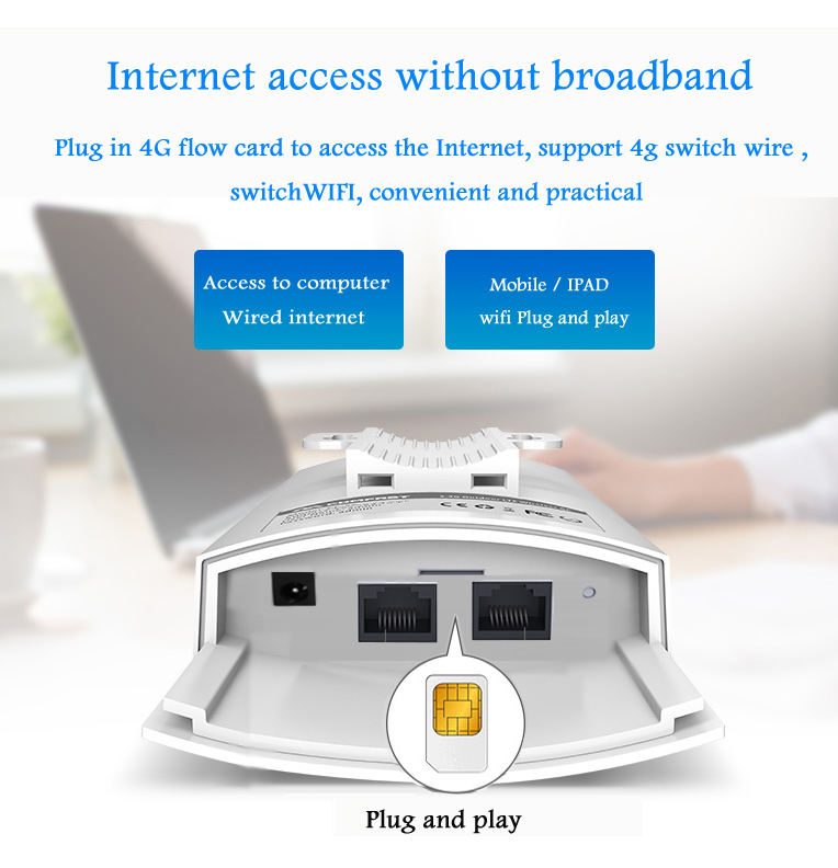 Indoor CPE 4G LTE WiFi router with 2 Ethernet Port