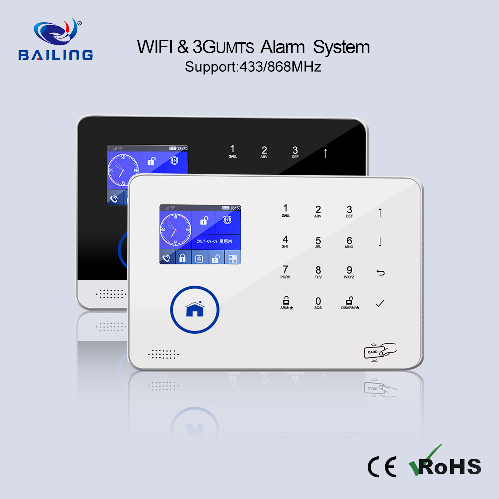 GSM 3G WiFi Home security alarm system support IP Camera smart socket IOS Android app 88 Wireless zone 8kind of language