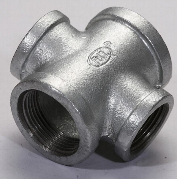 malleable iron pipe fitting180crossis by coldhot galvanized in different sizes