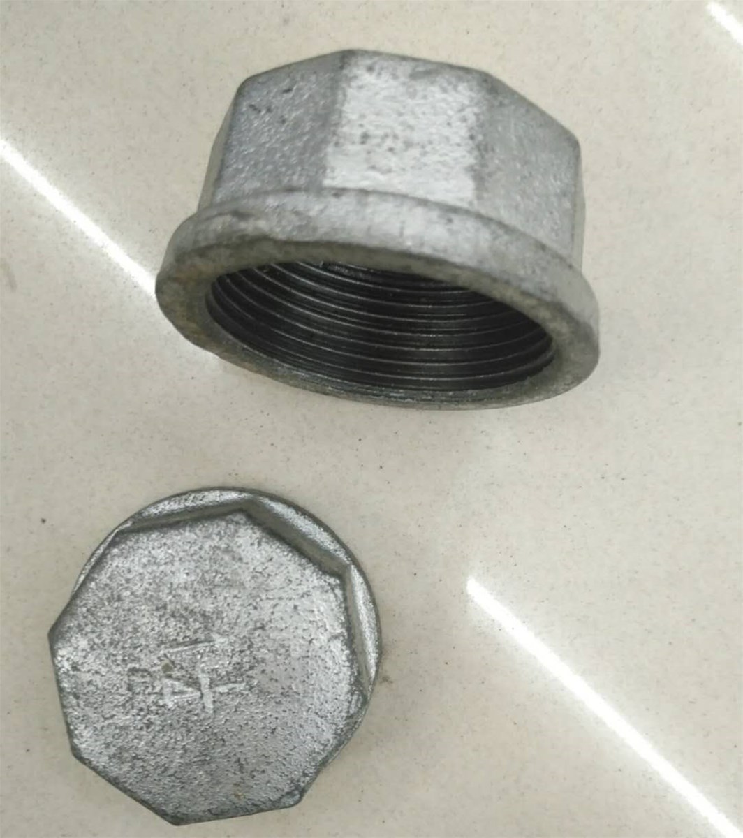 malleable iron pipe fitting301cap by coldhot galvanized in different sizes