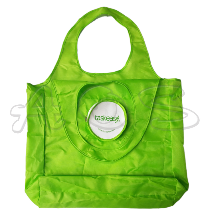 Folding cartoon shopping bagfolding custom cute animal zipper environmental protection shopping bag with aluminum