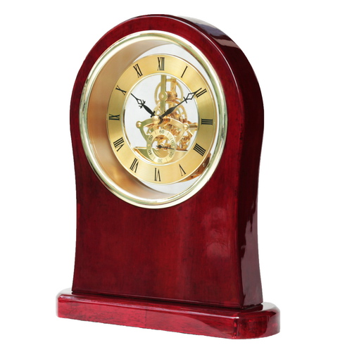 Luxury Grand Rosewood High Gloss Piano Finish Skeleton MovementTable Gift Clock