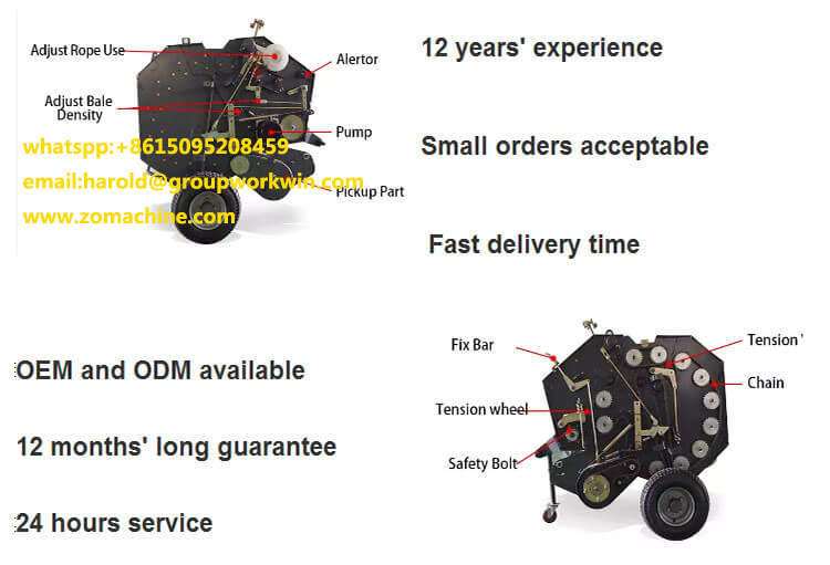 Round hay baler machine for sale