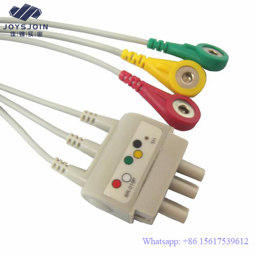 Nihon Kohden BR903P 3 Leads SnapClip ECG Leadwires