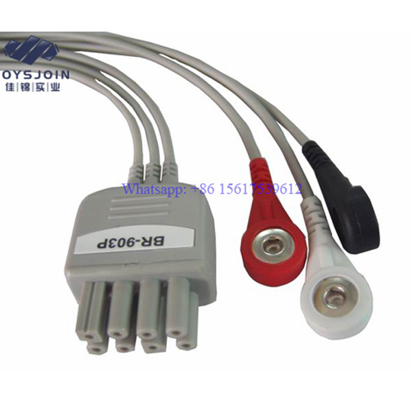 Nihon Kohden BR903P 3 Leads SnapClip ECG Leadwires