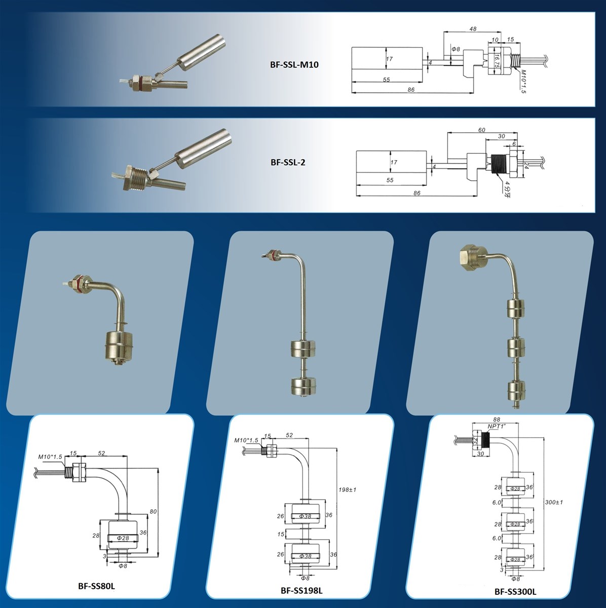 PP material water liquid Level control Switch