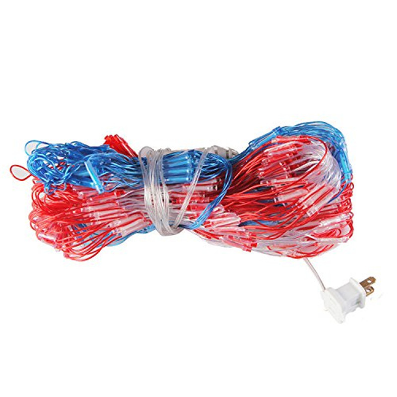 American Flag 390 LED String Lights Large USA Flag Outdoor Lights Waterproof Hanging Ornaments For Independence Day
